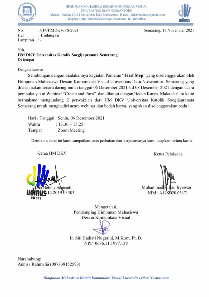 Surat Undangan Delegasi HM DKV Se-Jateng - DIY